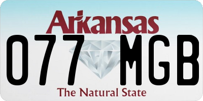 AR license plate 077MGB