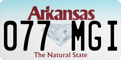AR license plate 077MGI
