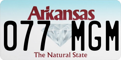 AR license plate 077MGM