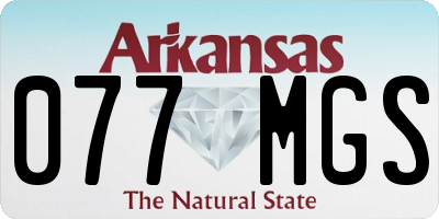 AR license plate 077MGS