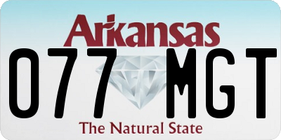 AR license plate 077MGT
