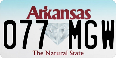 AR license plate 077MGW