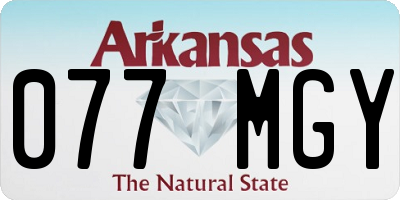 AR license plate 077MGY