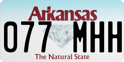 AR license plate 077MHH