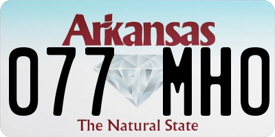 AR license plate 077MHO