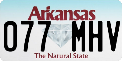 AR license plate 077MHV