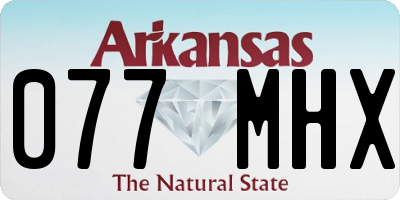 AR license plate 077MHX