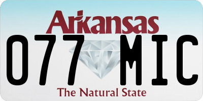 AR license plate 077MIC