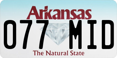 AR license plate 077MID