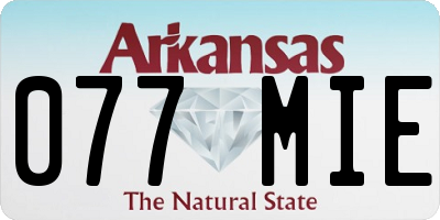 AR license plate 077MIE