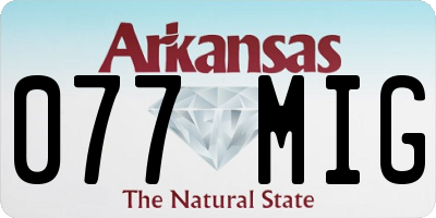 AR license plate 077MIG