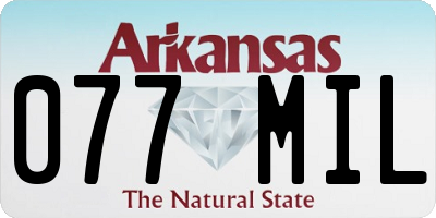 AR license plate 077MIL