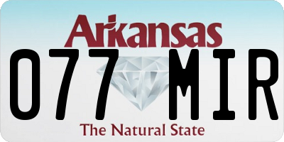 AR license plate 077MIR
