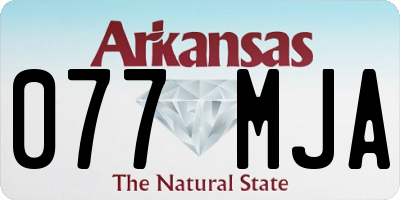 AR license plate 077MJA