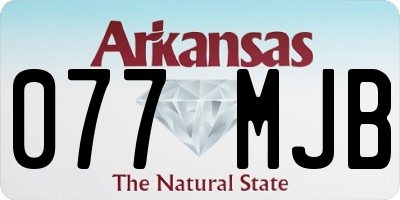 AR license plate 077MJB