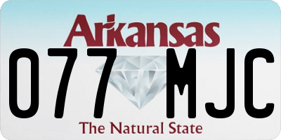 AR license plate 077MJC