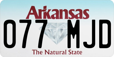 AR license plate 077MJD