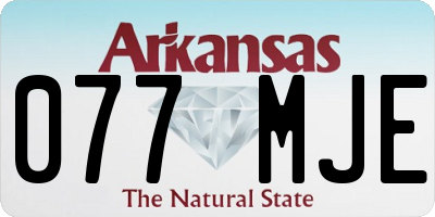 AR license plate 077MJE