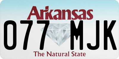 AR license plate 077MJK