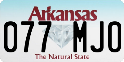 AR license plate 077MJO