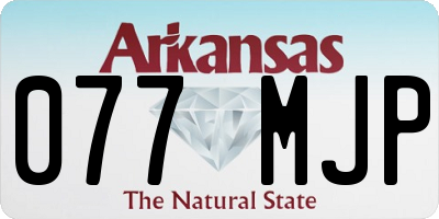 AR license plate 077MJP