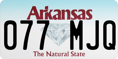 AR license plate 077MJQ