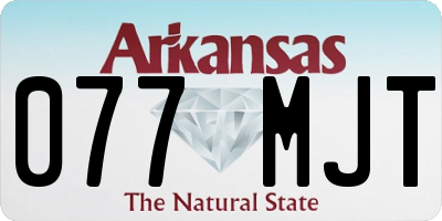 AR license plate 077MJT