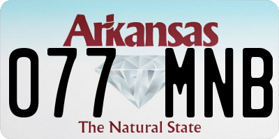 AR license plate 077MNB
