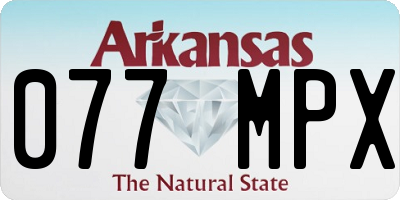 AR license plate 077MPX