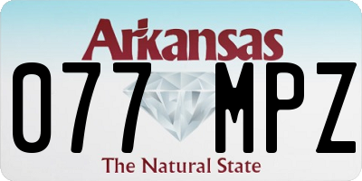 AR license plate 077MPZ