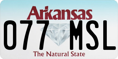 AR license plate 077MSL