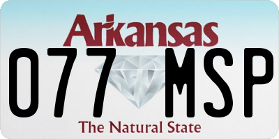 AR license plate 077MSP