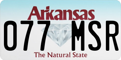 AR license plate 077MSR