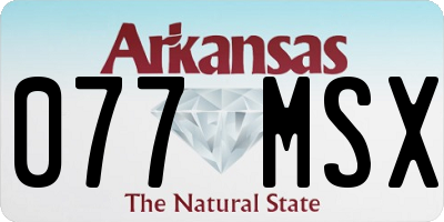 AR license plate 077MSX