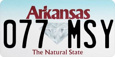 AR license plate 077MSY