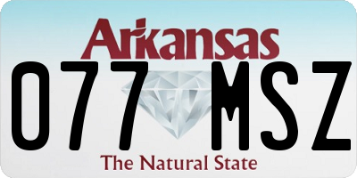 AR license plate 077MSZ