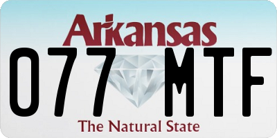 AR license plate 077MTF