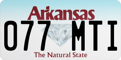 AR license plate 077MTI