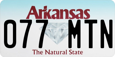 AR license plate 077MTN