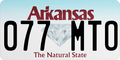 AR license plate 077MTO