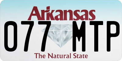 AR license plate 077MTP