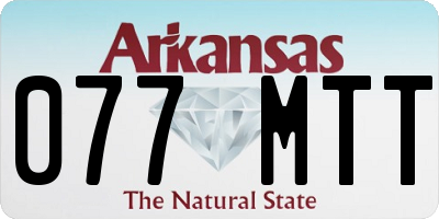 AR license plate 077MTT