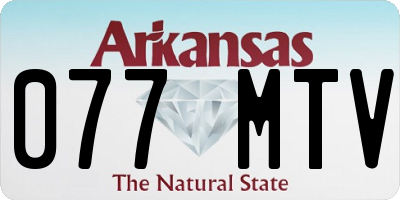 AR license plate 077MTV