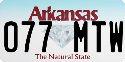 AR license plate 077MTW