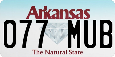 AR license plate 077MUB