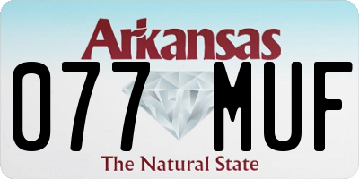 AR license plate 077MUF