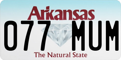 AR license plate 077MUM