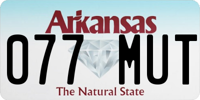 AR license plate 077MUT