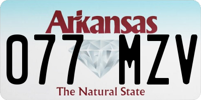 AR license plate 077MZV