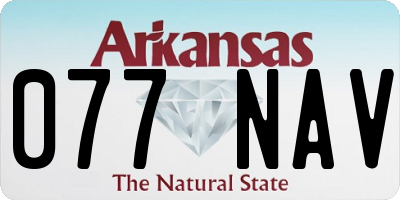 AR license plate 077NAV